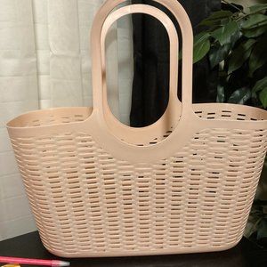 Large Plastic Tote Bag! (Pink or Grey)